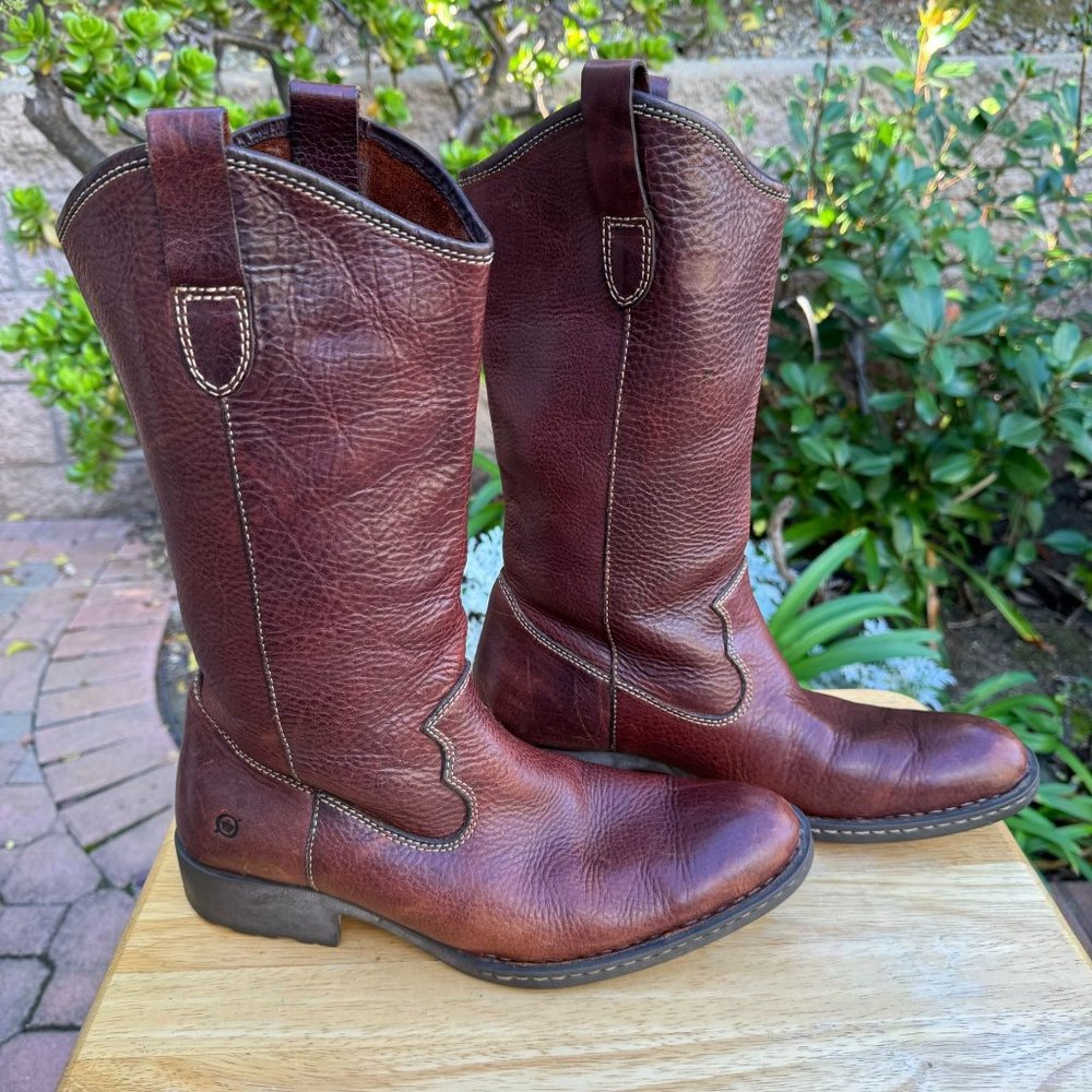 Born Leather Pull On Western Riding Boots Men's Size 11 Brown M5154